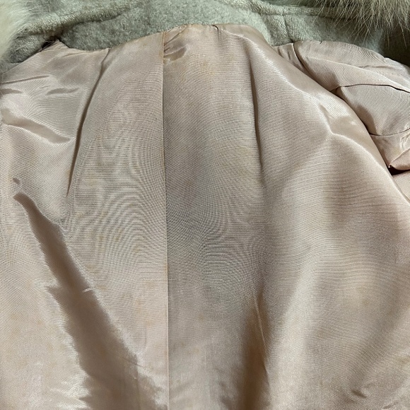 Vintage silver cashmere and silver fox dress coat - Picture 4 of 6